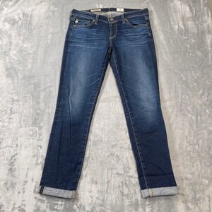 AG Jeans Size 28 The Stilt Roll-Up Cigarette Dark Wash USA